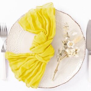Lemon Yellow Gauze Cheesecloth Napkins Wedding Decoration Party Decor 19x19 25pc